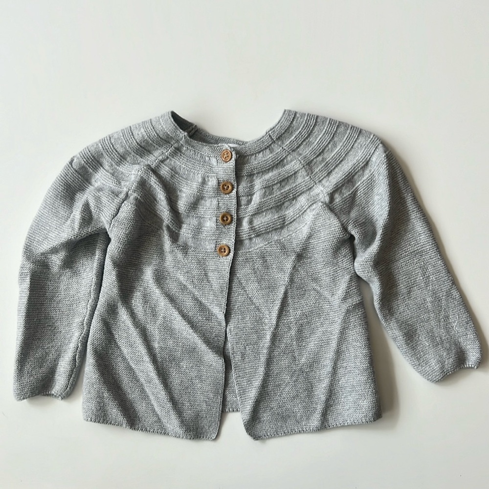 Wonder Nation 2T gray sweater button front 100% cotton